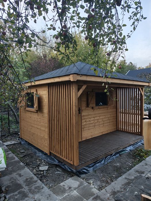 Domek narzędziowy z altaną 3,5x3,5m