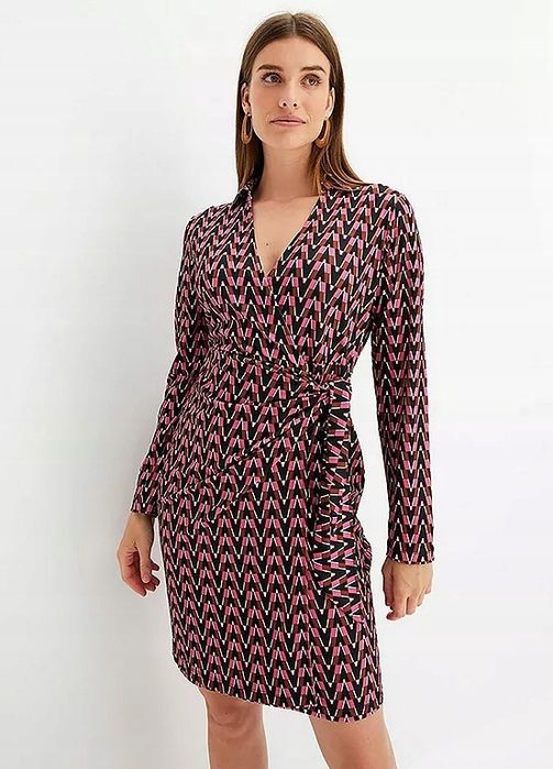 B.P.C sukienka ołówkowa we wzory kopertowa 36/38.
