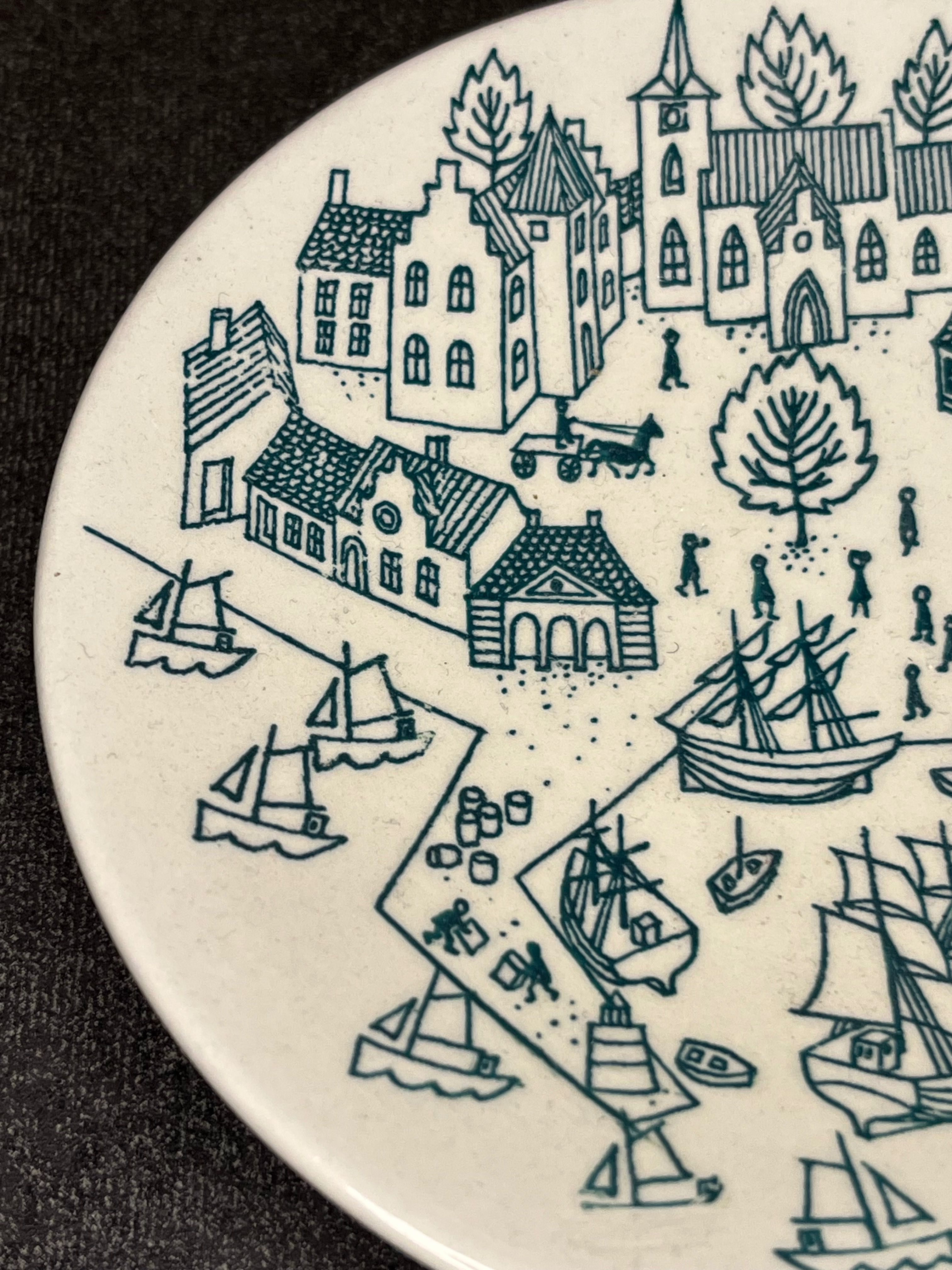 Porcelanowy talerzyk Hoyrup Denmark. Porcelana Dunska lata 60