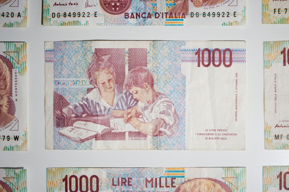 Notas de 1.000 Liras de Itália
