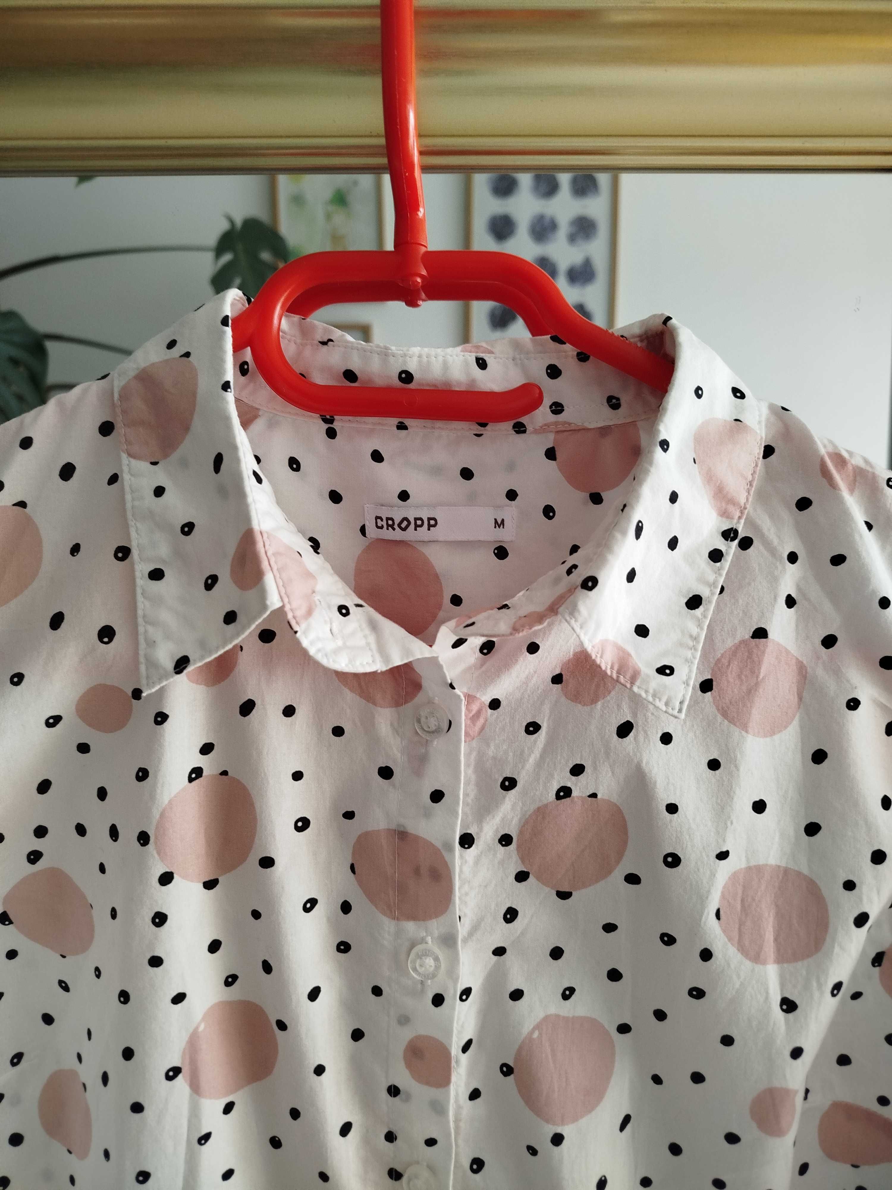 Biała koszula damska w grochy M 38 Cropp