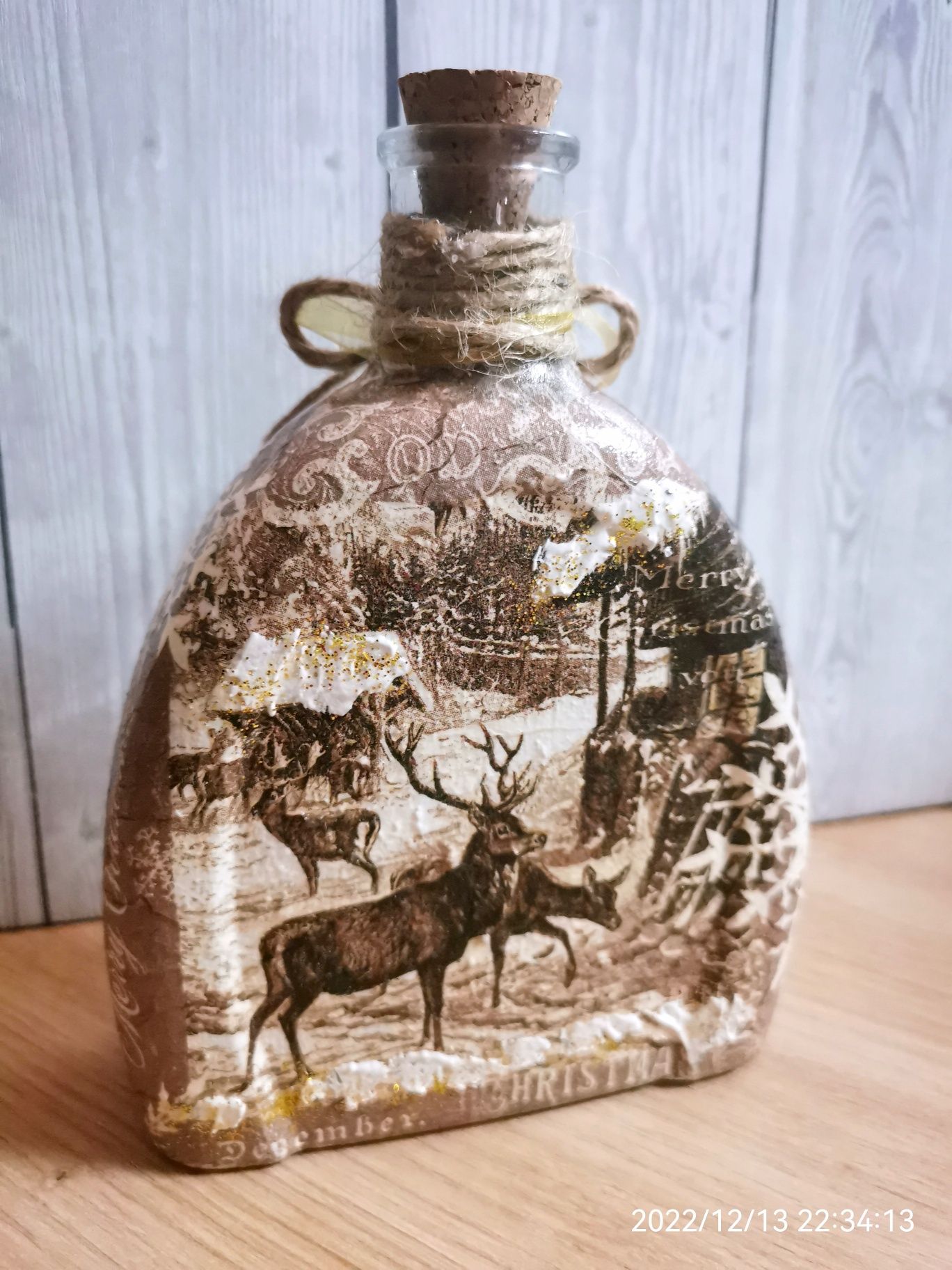 Świąteczna butelka na nalewkę 0,5l