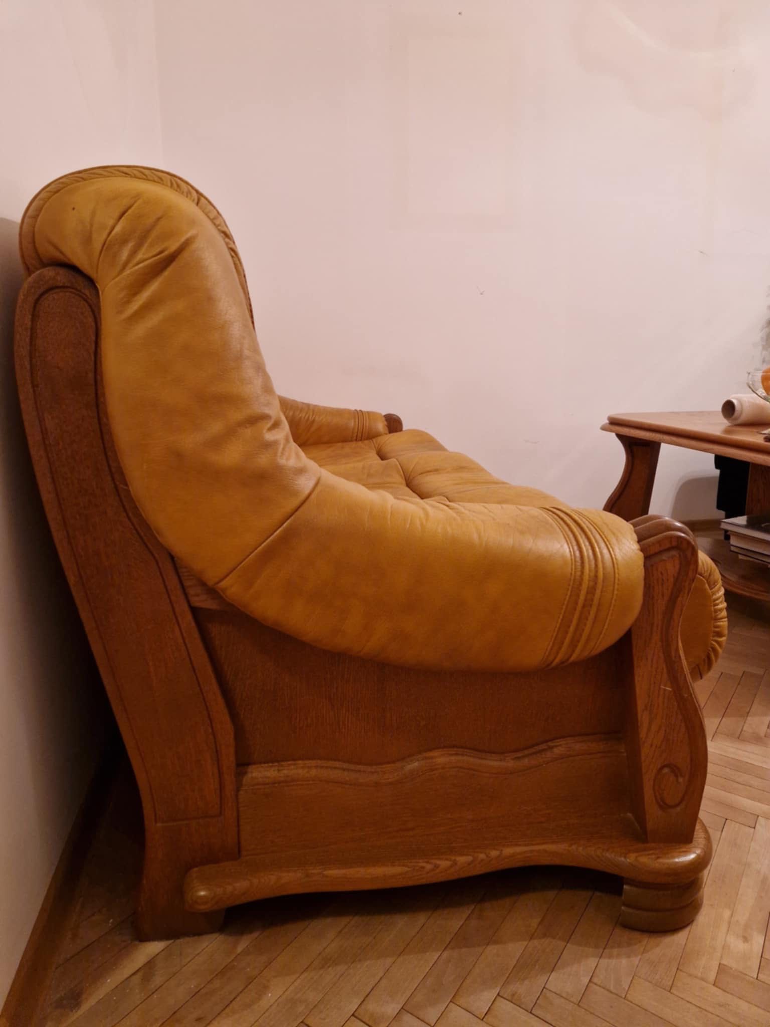 Komplet mebli skórzanych firmy Kler