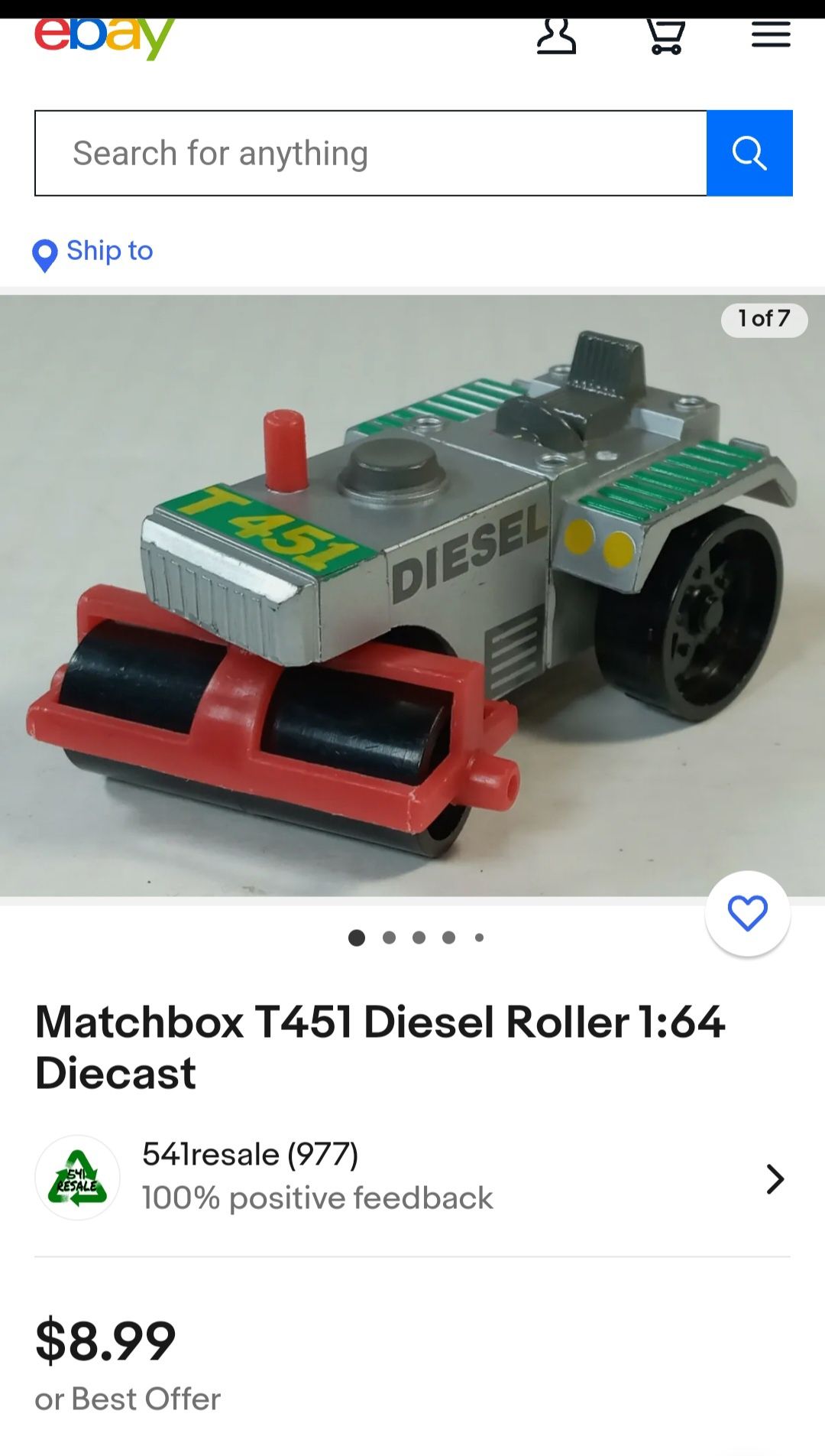 Matchbox T451 Diesel Каток