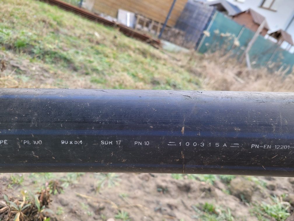 Rura do wody studni na działkę PE100 90X5,4 PN10 SDR17, długość 12 m