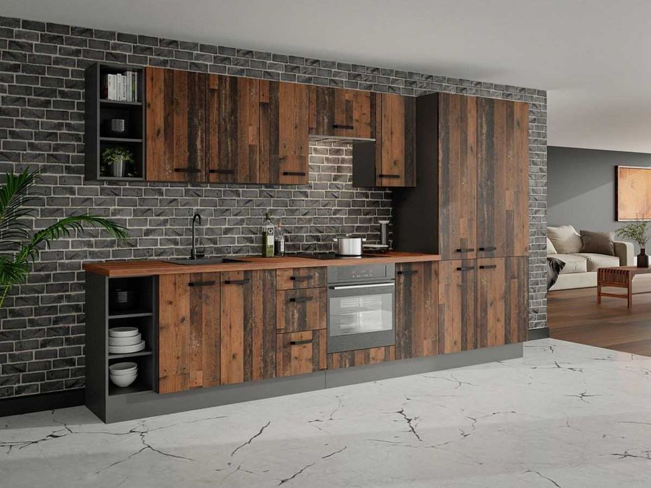 Meble kuchenne modułowe kuchnia RETRO/ANTRACYT