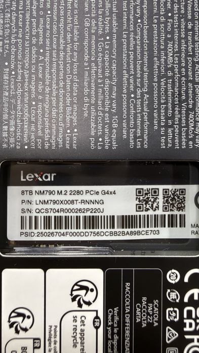 8tb SSD Lexar NM790 (LNM790X008T-RNNNG) 8tb ssd 8тб ссд