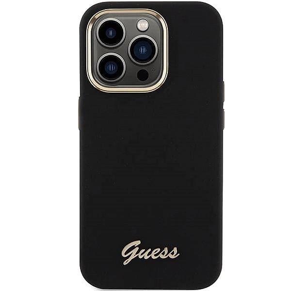 Etui Guess Silicone Script Metal Logo & Frame na iPhone 15 Pro Max - c