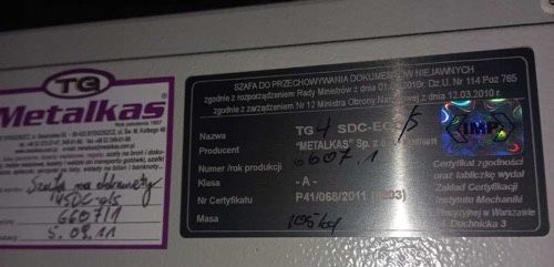 Szafa pancerna na dokumenty - jak nowa