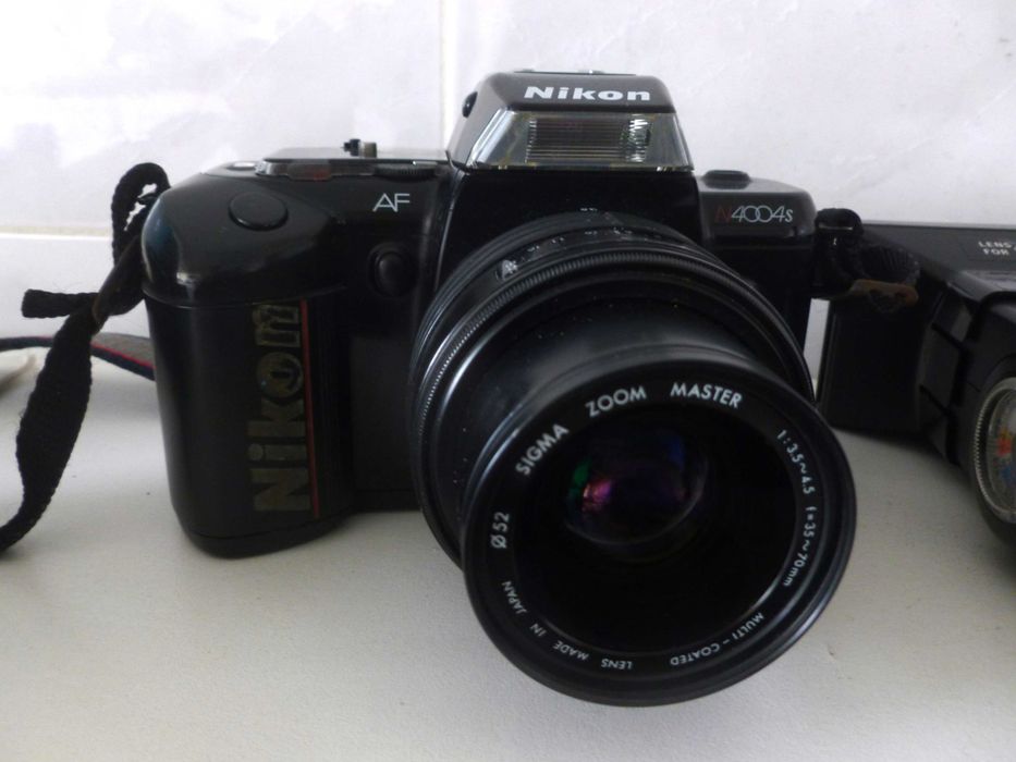 Nikon N4004s, 2 Sigma object teleconversor 2 Flash Vivitar, lentes +