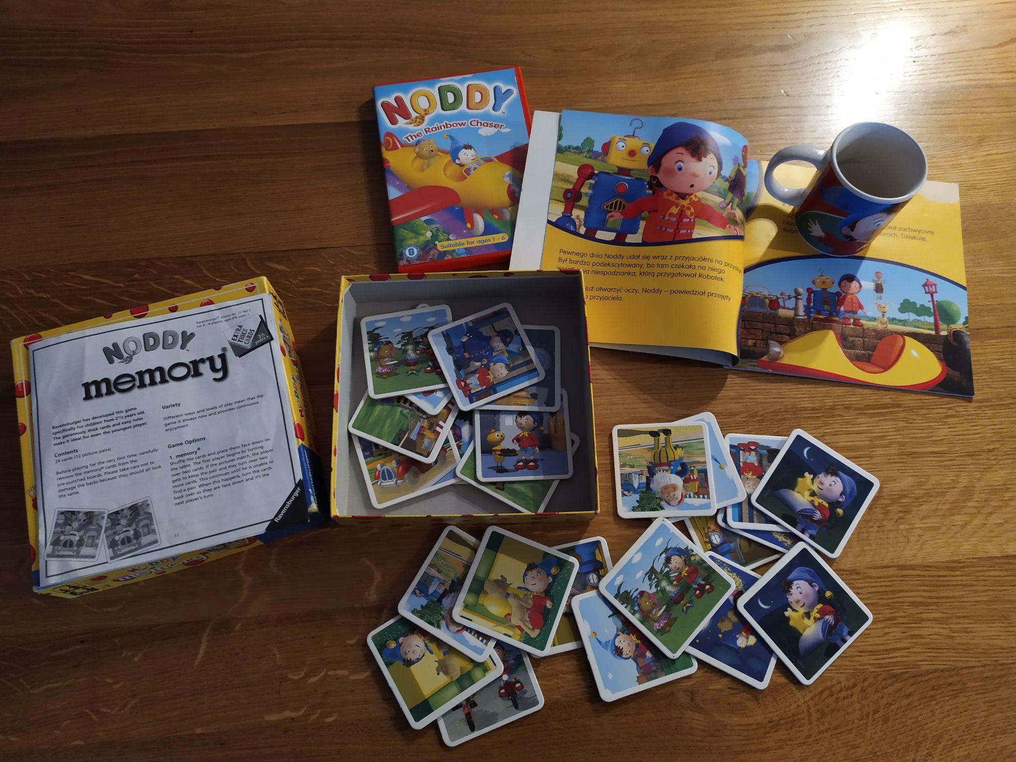 Noddy memory gra, książka, kubek,  bajka