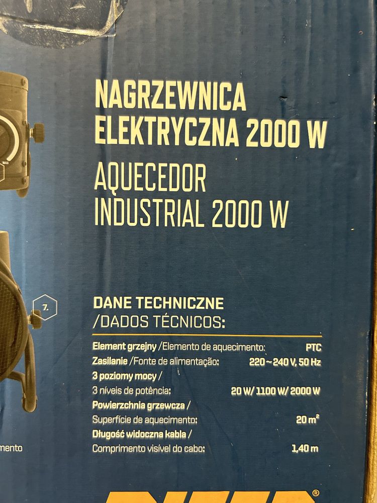 Nowa nagrzewnica elektryczna grzejnik Niteo 2000W