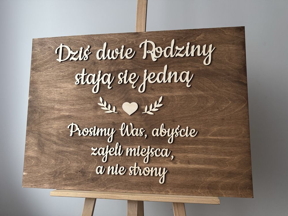 Tablica powitalna tablica ślubna dekoracje sali wesele ślub boho