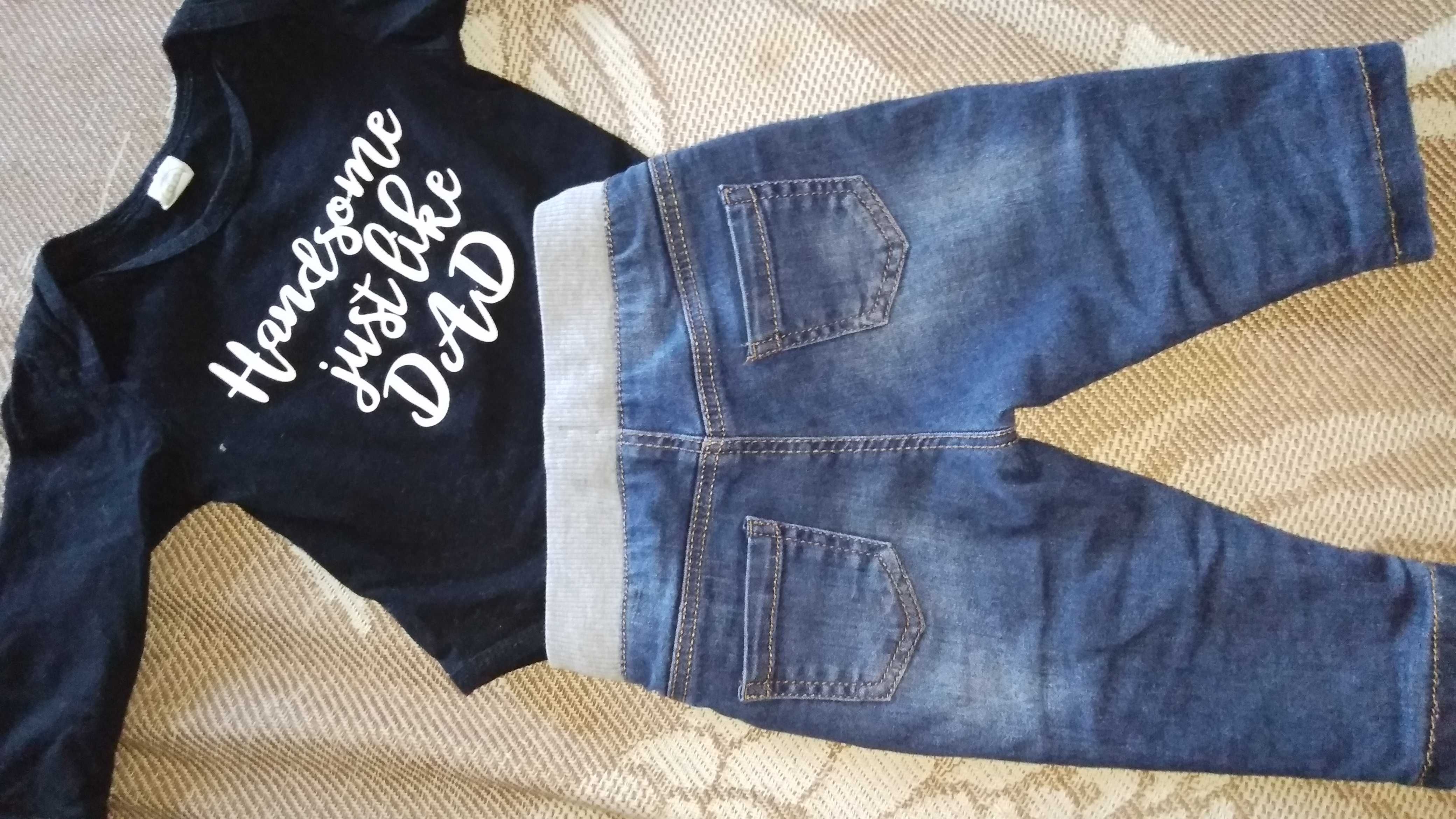 Бодик джинсы свитшот на новорожденного до 8 мес.рост 68-74 см