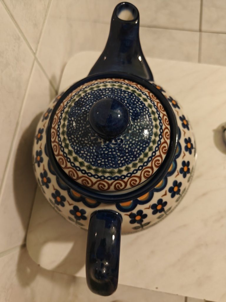 Czajnik/dzbanek/imbryk ceramiczny 1,5 litra - bolesławiec