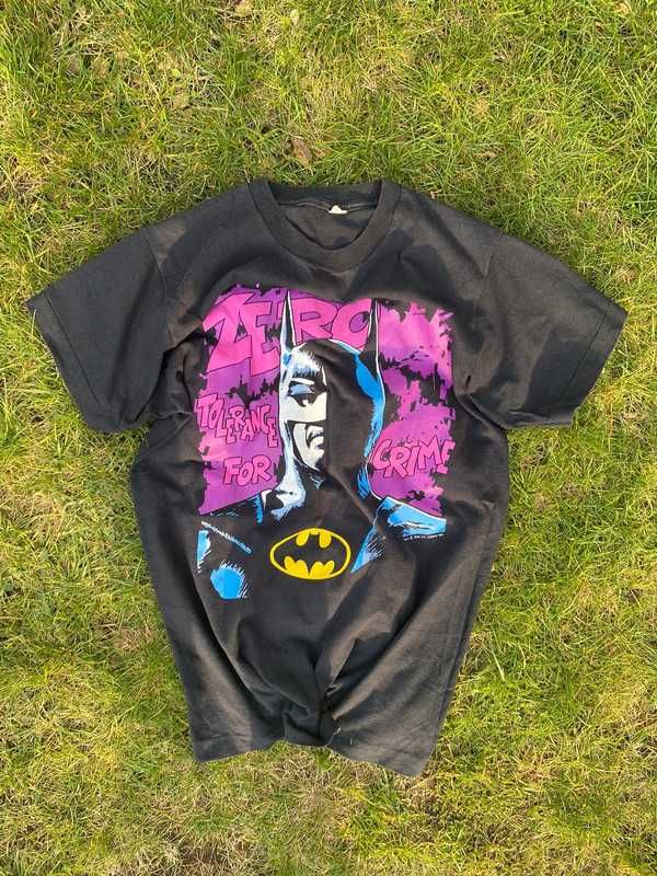 Vintage koszulka DC Comics Batman 1989 movie 80s og rare „Zero Toleran