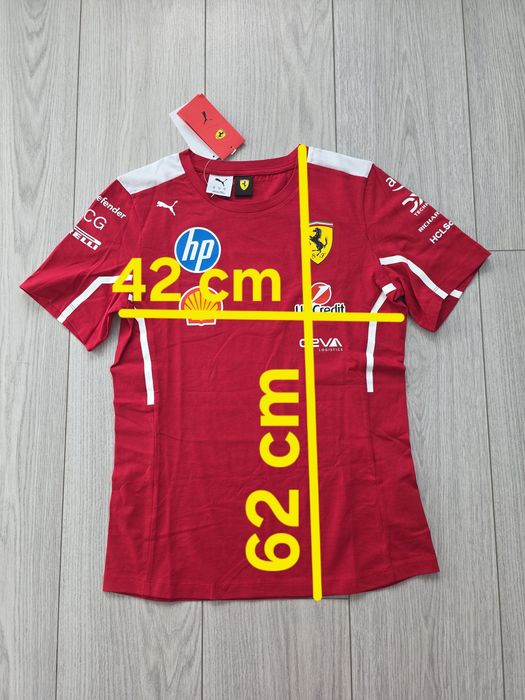 Scuderia Ferrari 2025, damska koszulka F1, Formuła 1, Leclerc, S