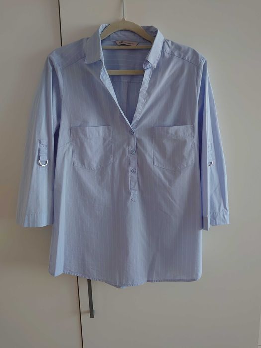 Koszula damska niebieska w białe paski Mark&Spencer r. S-M