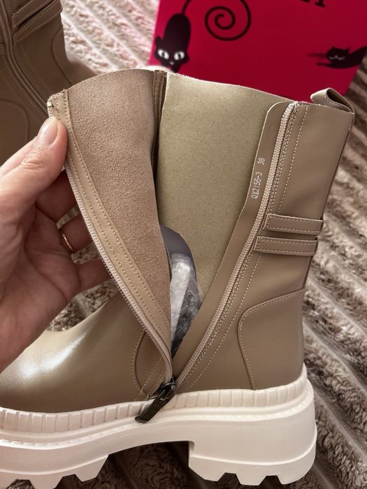 ЗНИЖКА Демі черевики 37/38р з натуральної шкіри [чоботи осіннє взуття]