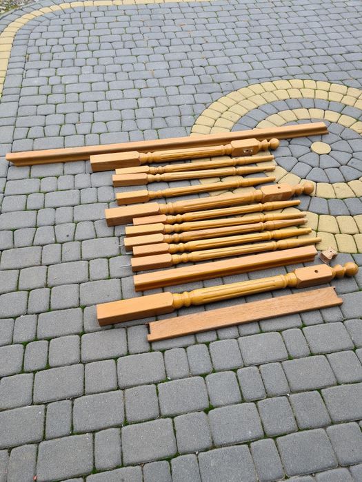 Barierka dębowa elementy