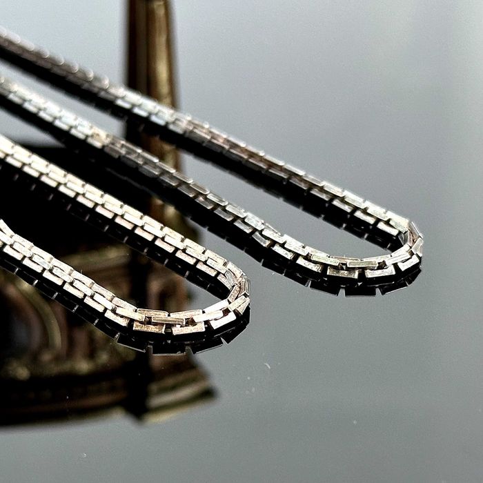 Srebrny łańcuch Art Deco z ok. 1920 roku, wykonany z srebra próby 835