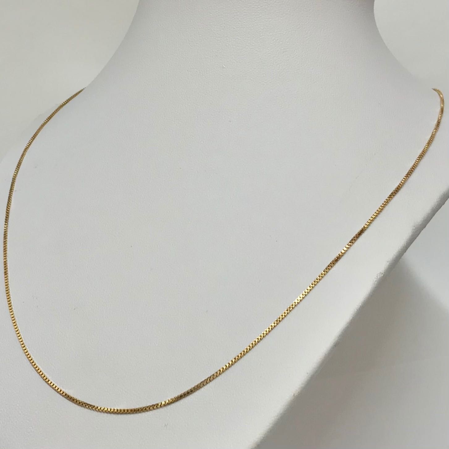 Złoty ŁAŃCUSZEK damski 585 14K subtelna KOSTKA 47cm