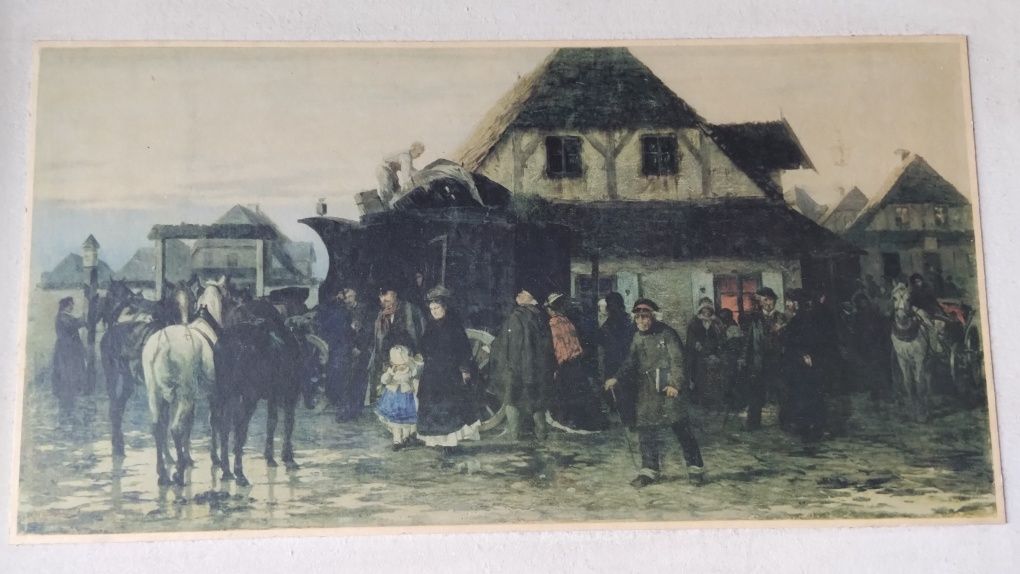Obraz Alfred Wierusz-Kowalski Przyjazd karetki pocztowej Olej