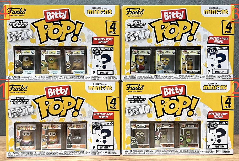 Funko Bitty Pop! Minions. 4-Pack. Series 1-4