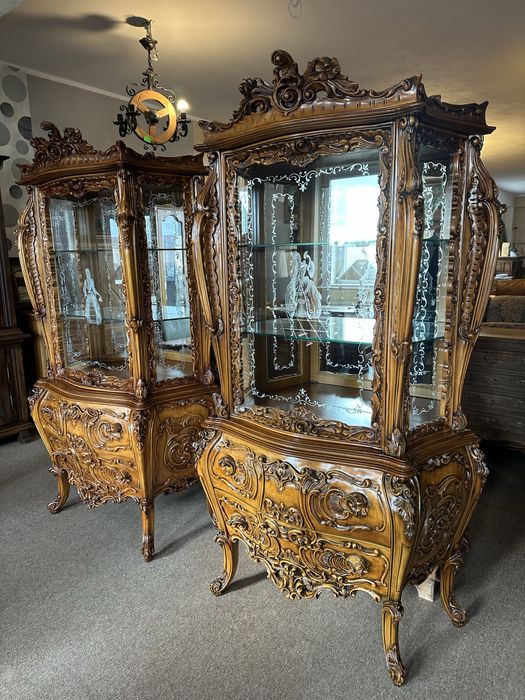 Stylowa Włoska Witryna barokowa antyk z drewna