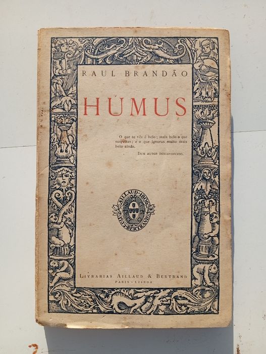 Edição antiga de Húmus, de Raul Brandão (Livrarias Aillaud & Bertrand)