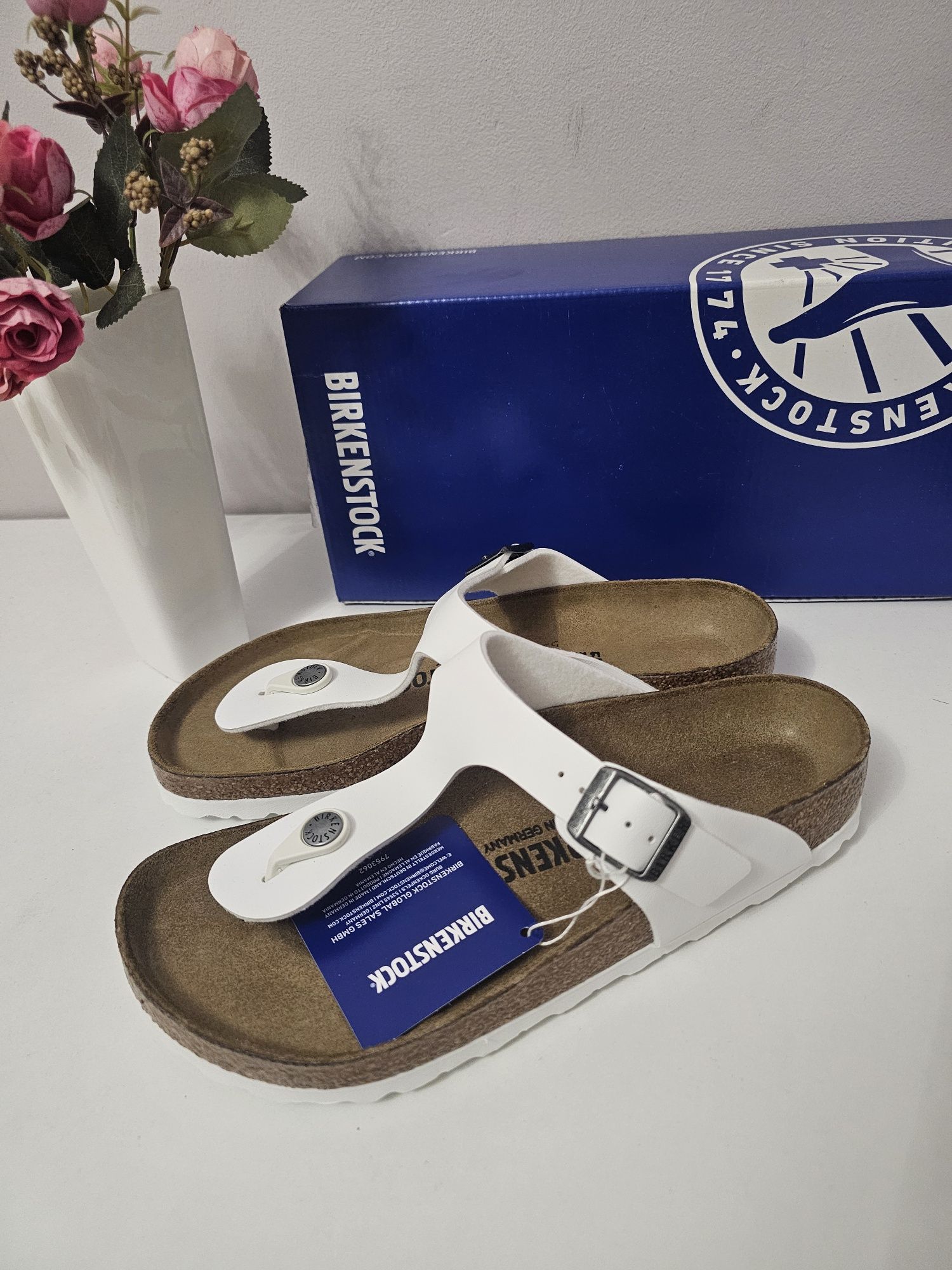 Birkenstock Gizeh japonki białe 37 regular fit
