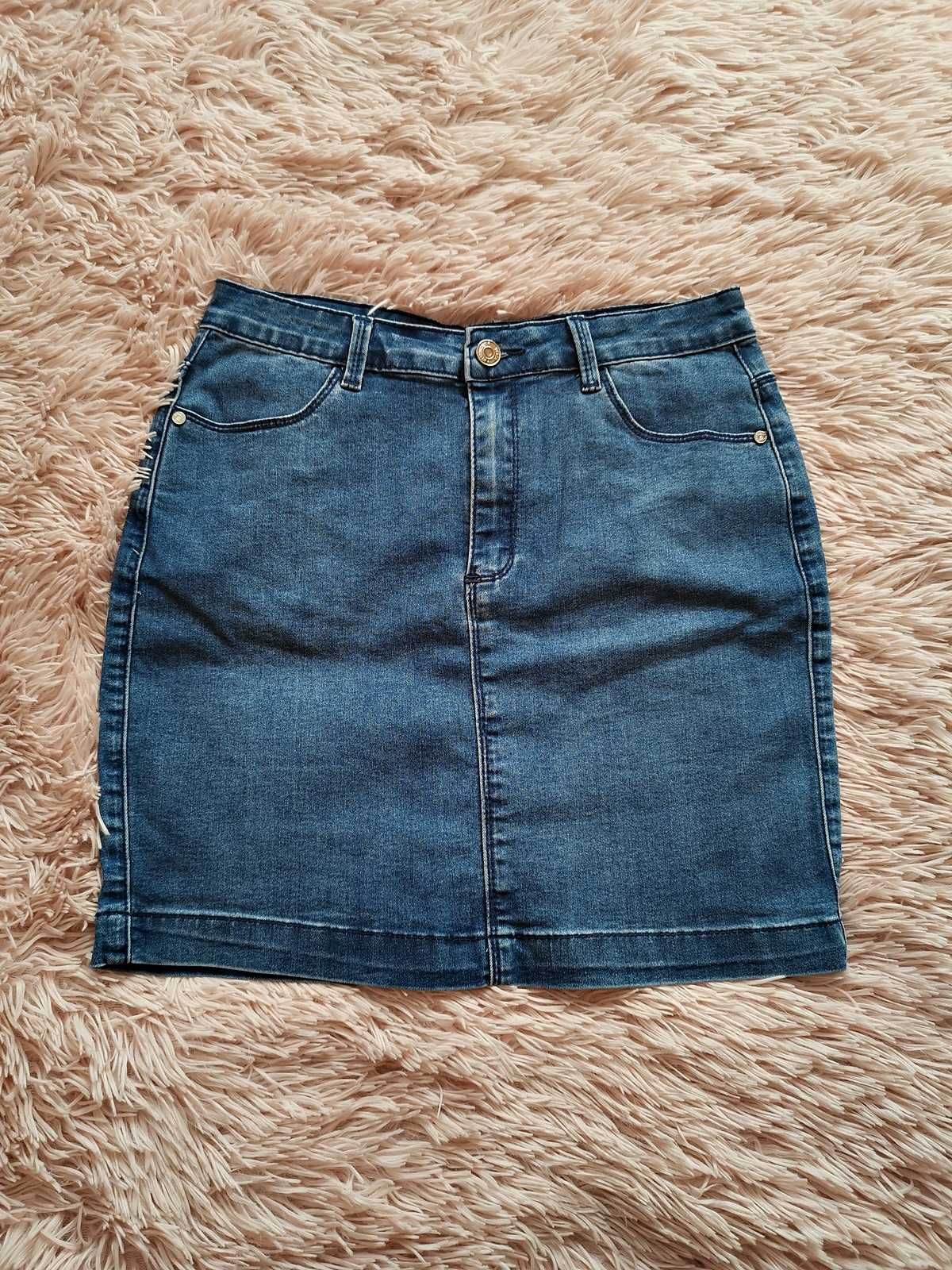 Spódniczka mini jeansowa 40 L Missquided bdb rozciągliwa