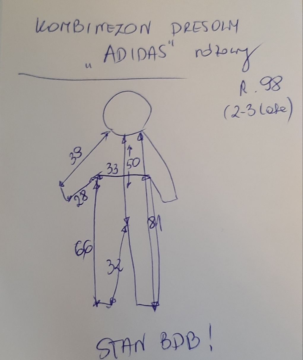 Kombinezon dresowy ADIDAS różowo szary. Rozmiar z metki 98cm (2-3 lata