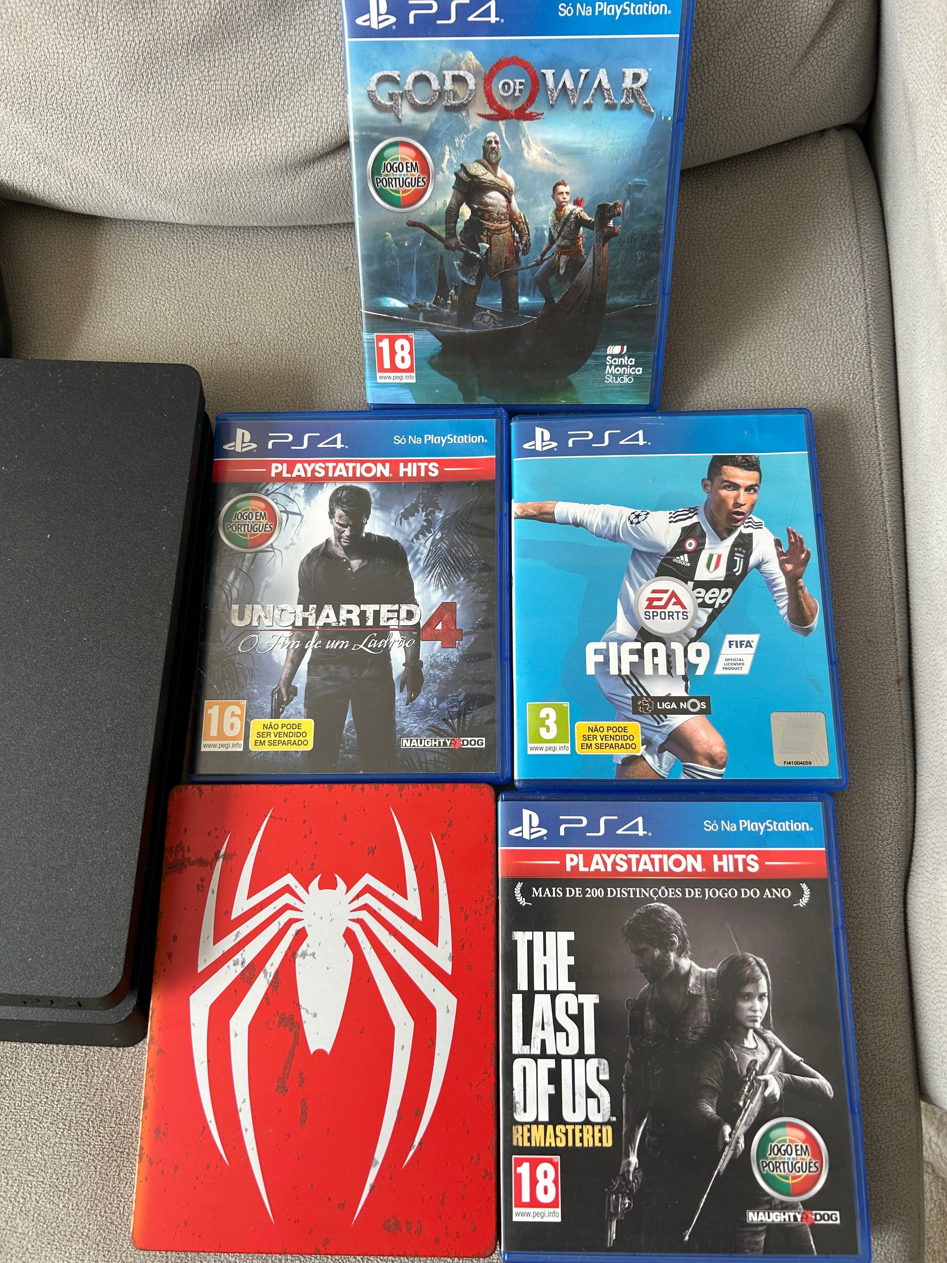 Ps4 + comando e jogos