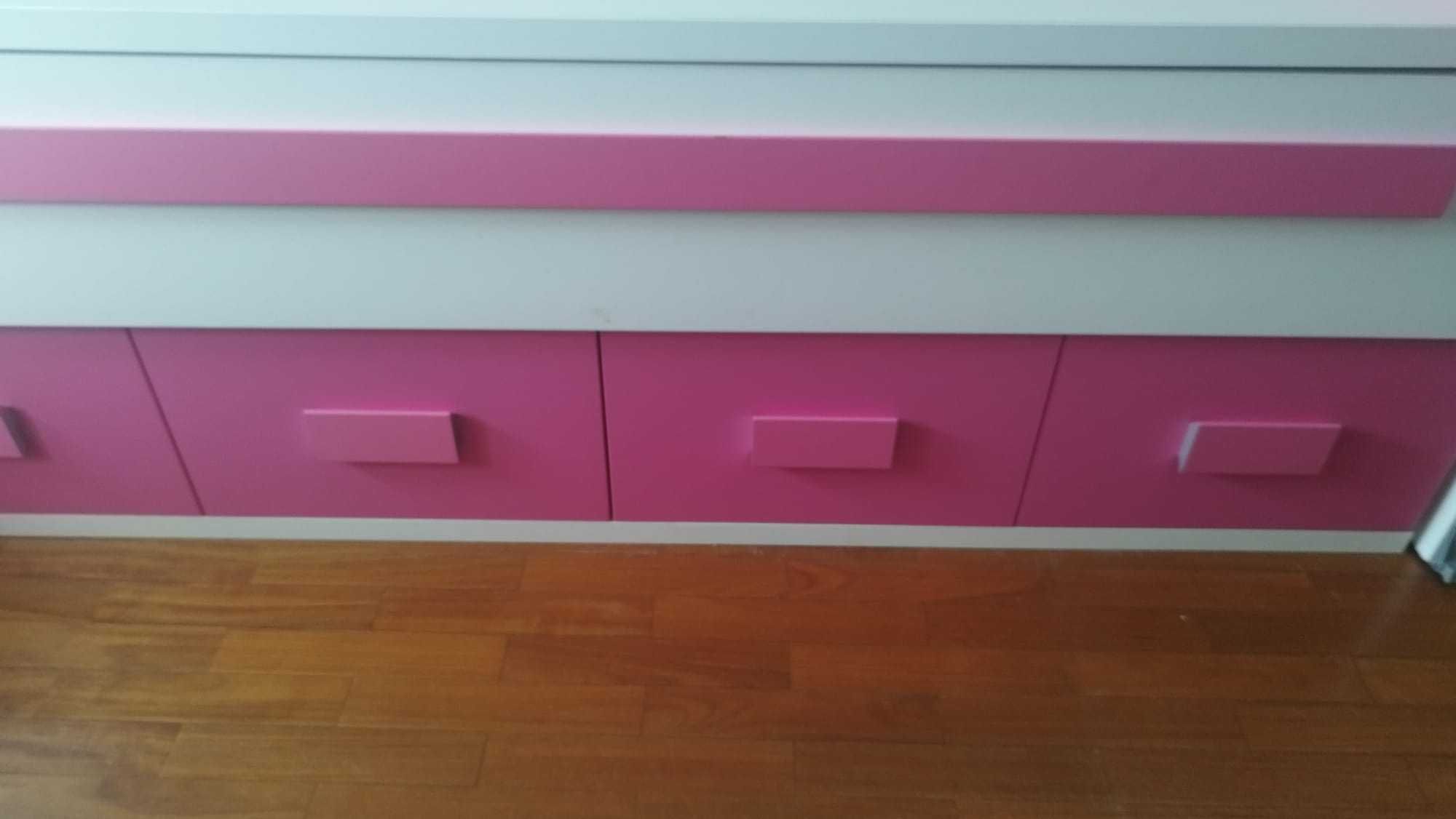 Cama Juvenil com Cama Extra (Gavetão) e 4 Gavetas de Arrumação