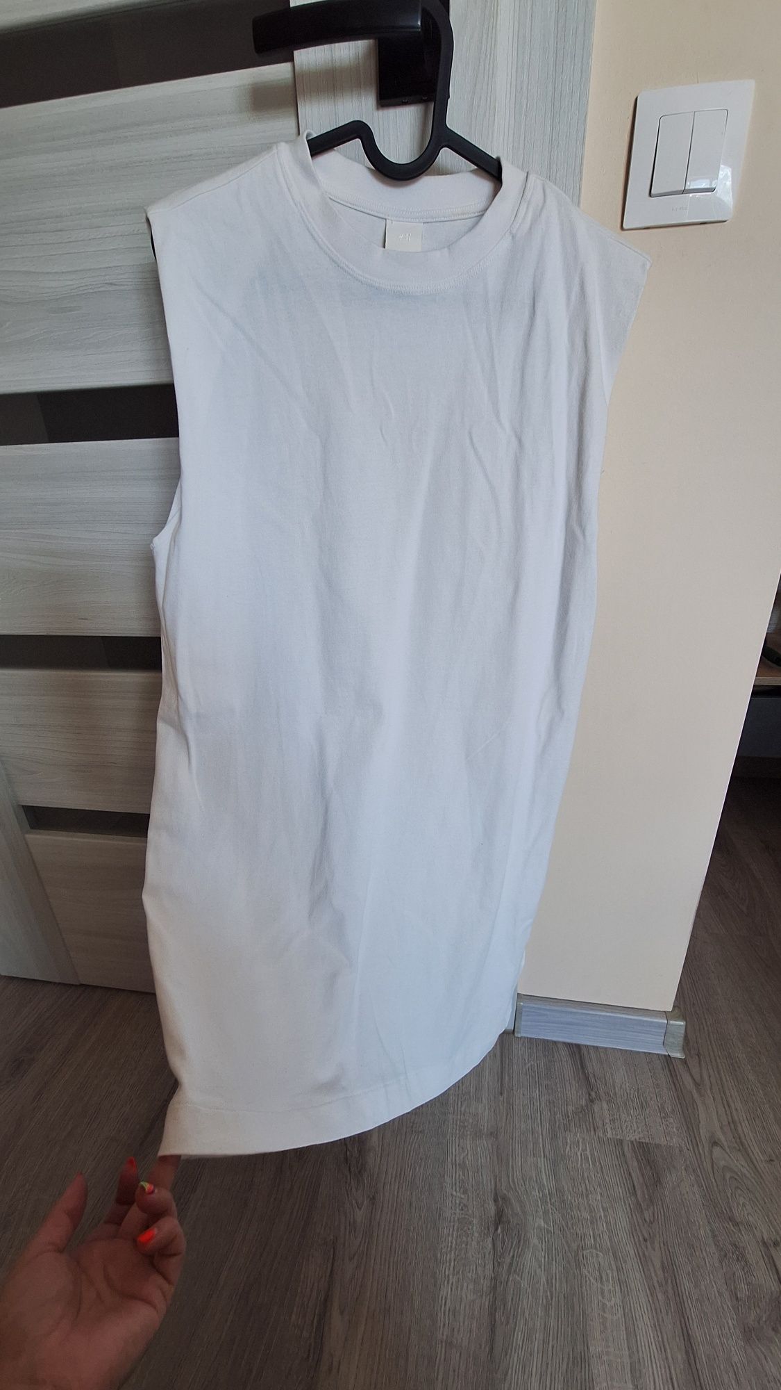 Biała dresowa sukienka H&M xs