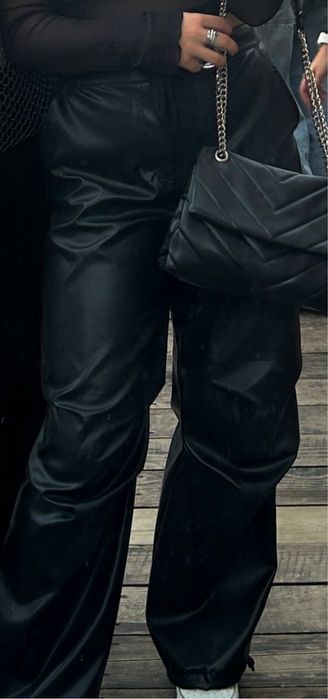 Шкіряні штани/ кожание штани/ чорні штани/ брюки кожание