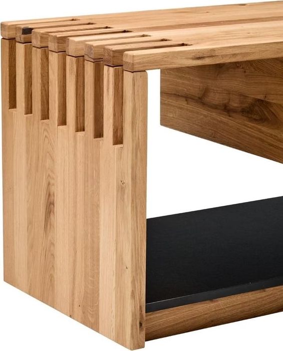 Ławka dębowa olejowana, ciężka dł 171, wys 50 gł 45cm z szufladą