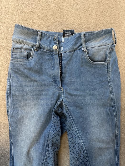 Bryczesy jeansowe Horze 36 pełny lej silikonowy
