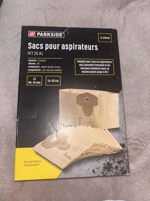 Worki do odkurzacza Parkside PFT 20 A1 (12 sztuk)
