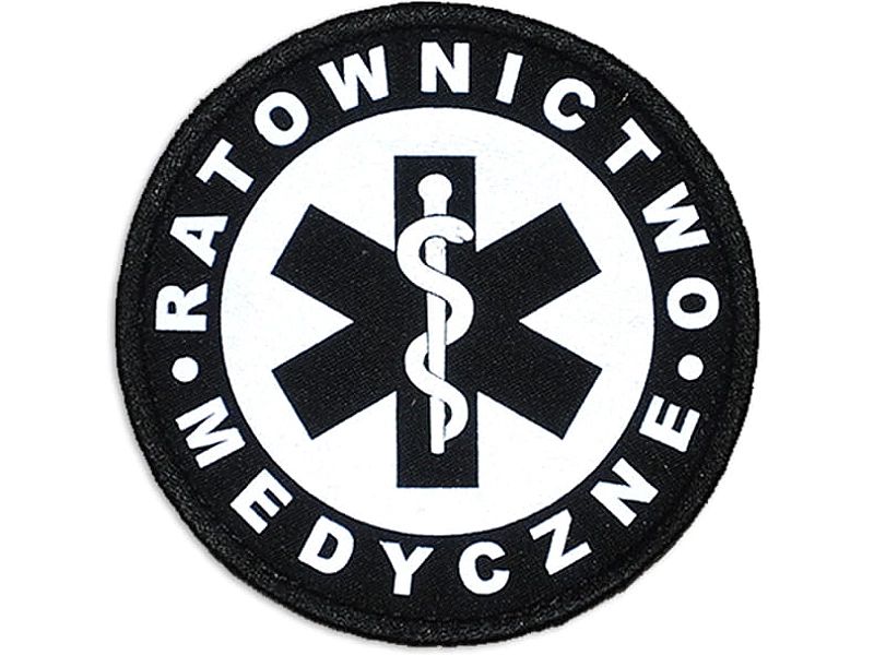 Emblemat odblaskowy RATOWNICTWO MEDYCZNE na rzepie 8,5 cm