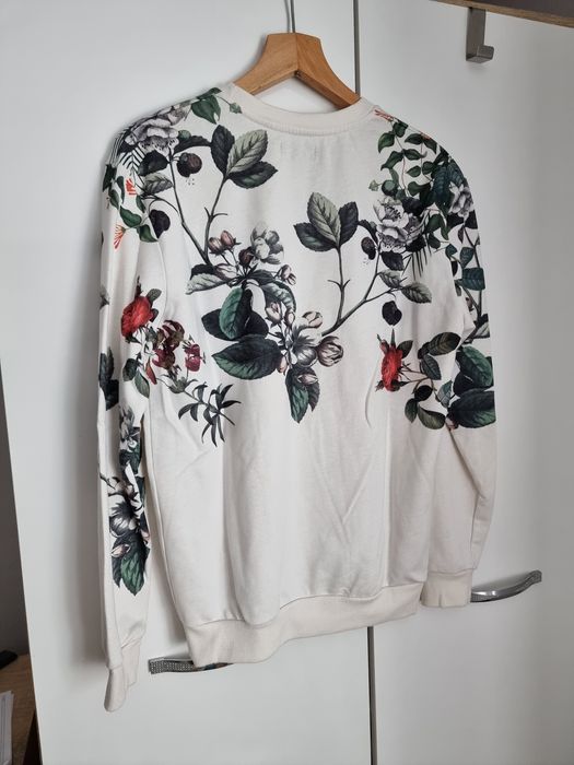 Męska bluza Zara L M rośliny kremowa