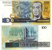 Banknot 100 Cruzados - Brazylia 1986 - Stan UNC - P.211c