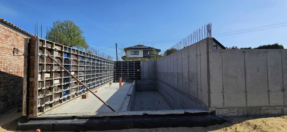 Baseny, ogrodzenia żelbetowe, mury oporowe, tarasy, malowanie itp