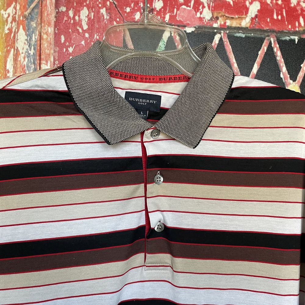 Koszulka polo w paski Burberry Golf [L]