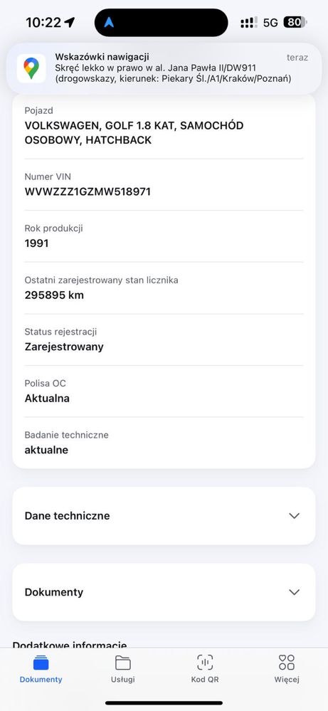 Vw Golf2 1.8 1991 r stan doby z instalacją Lpg dużo orginalnych części
