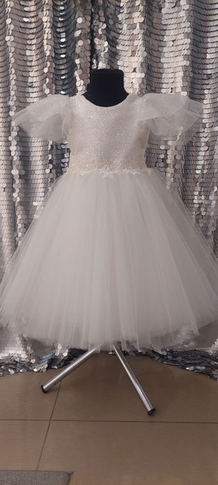 Нарядні новорічні дитячі святкові сукні, детские платья снежинка