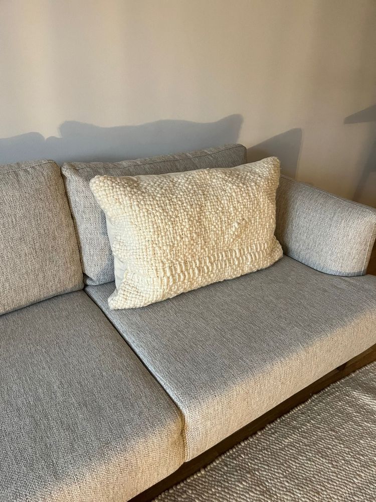 Sofá Chaise Lounge cinzento e branco