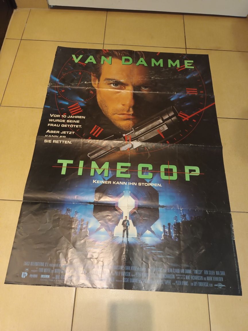 TimeCop  1994 Jean Claude Van Damme Mia Sara SCI-Fi  Oryginalny Plakat