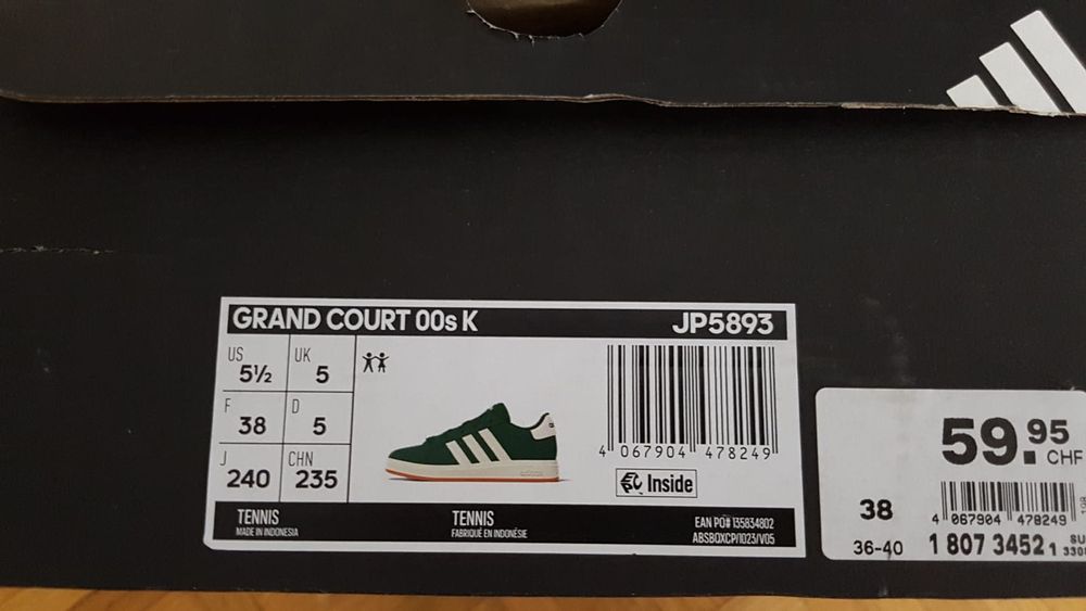 Подростковые кроссовки Adidas Grad Court 38р,оригинал.